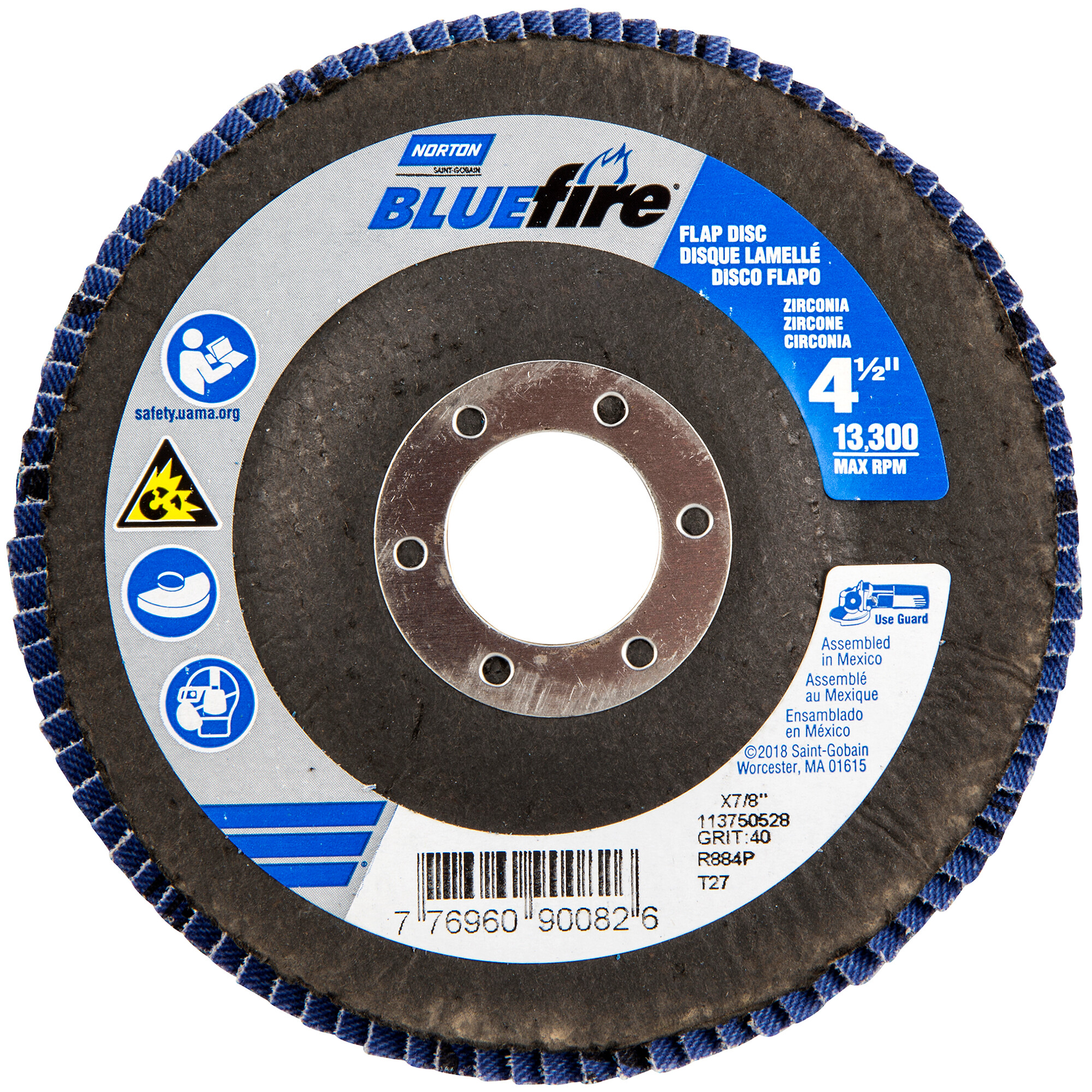 Norton&reg; BlueFire!" High Density Flap Discs